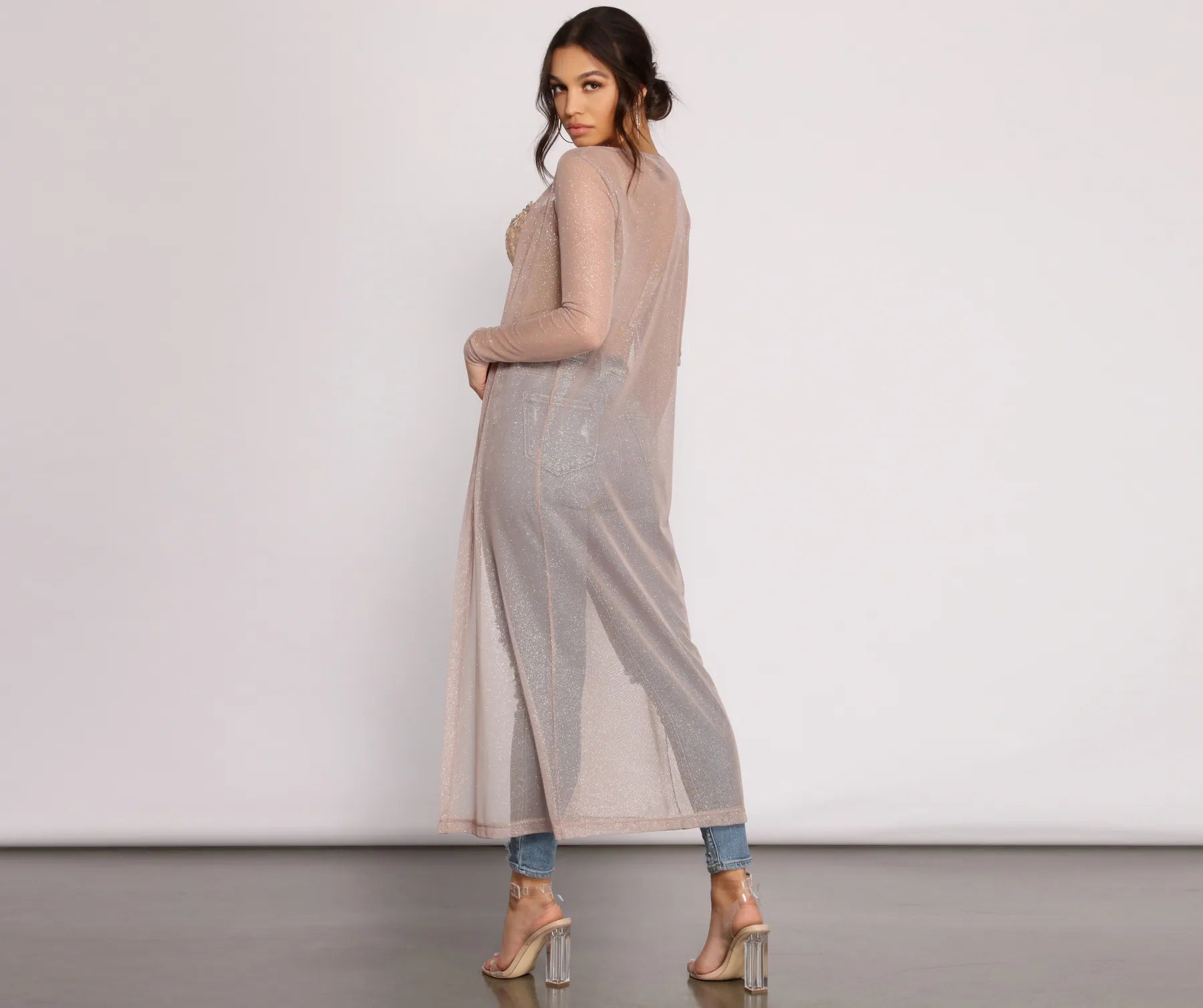 Glitter Girl Long Sleeve Duster