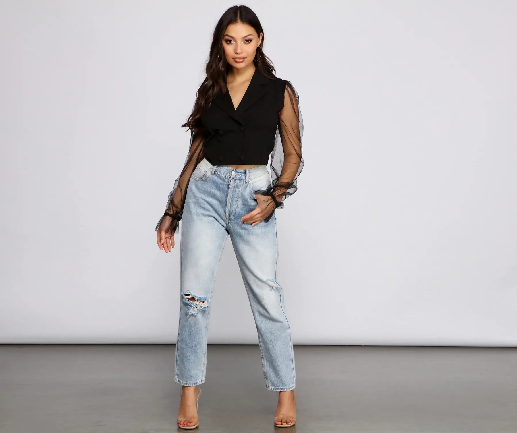 Miss Trendsetter Cropped Crepe Blazer