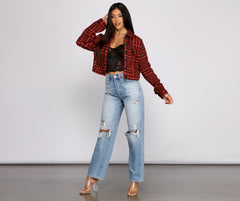So Chic Houndstooth Cropped Jacket