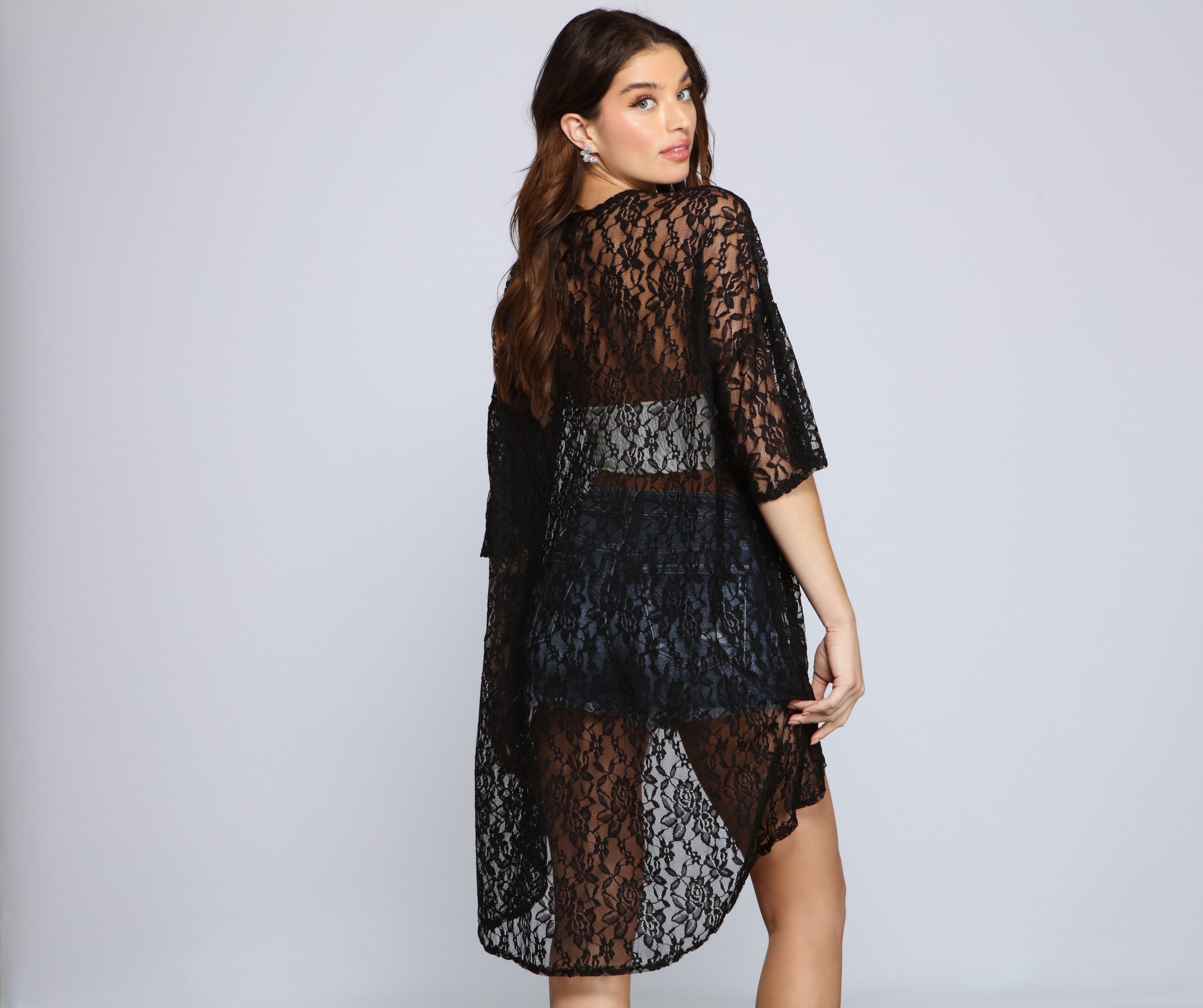 Chic And Sheer Lace Kimono