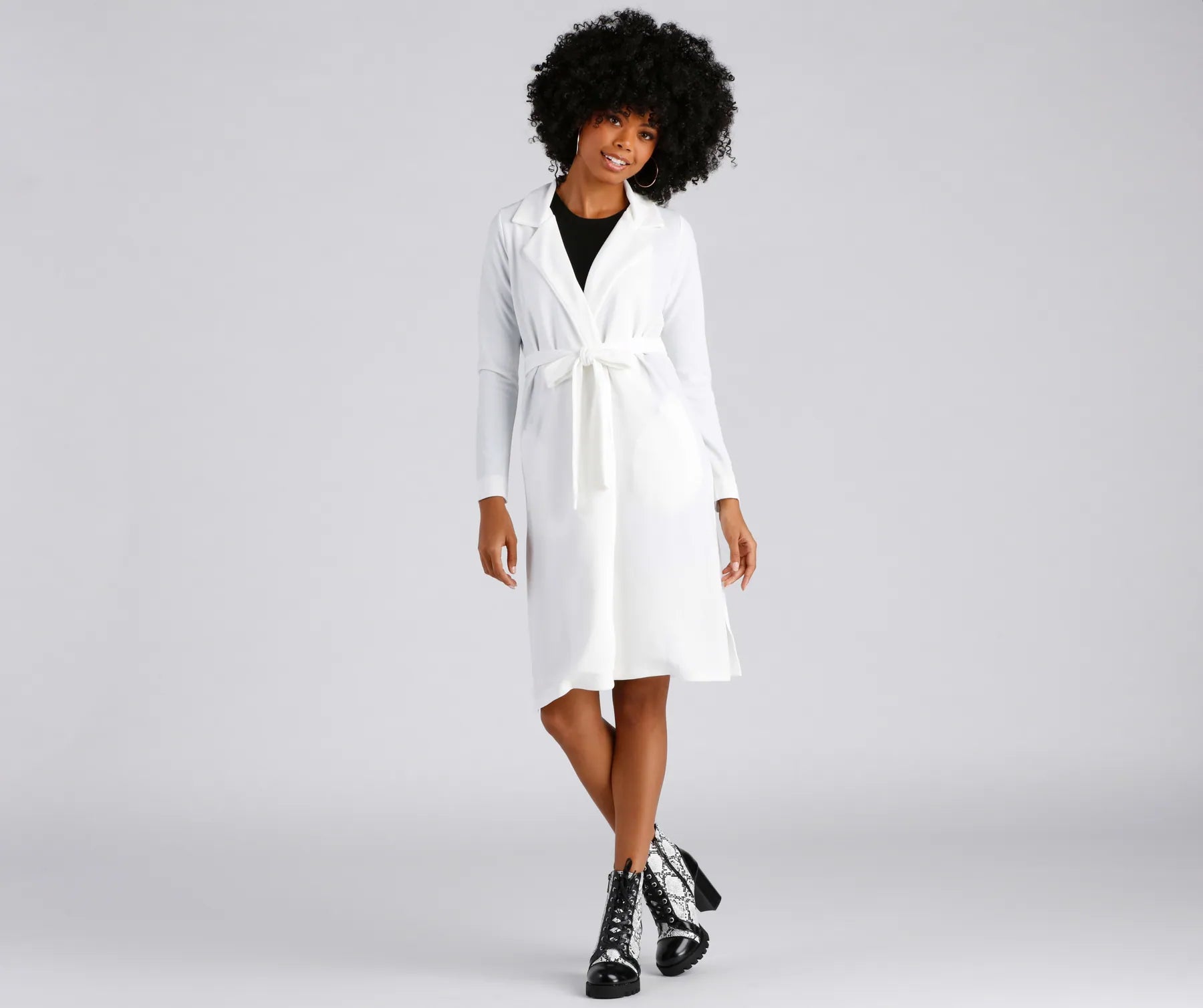 Making Moves Tie Waist Trench