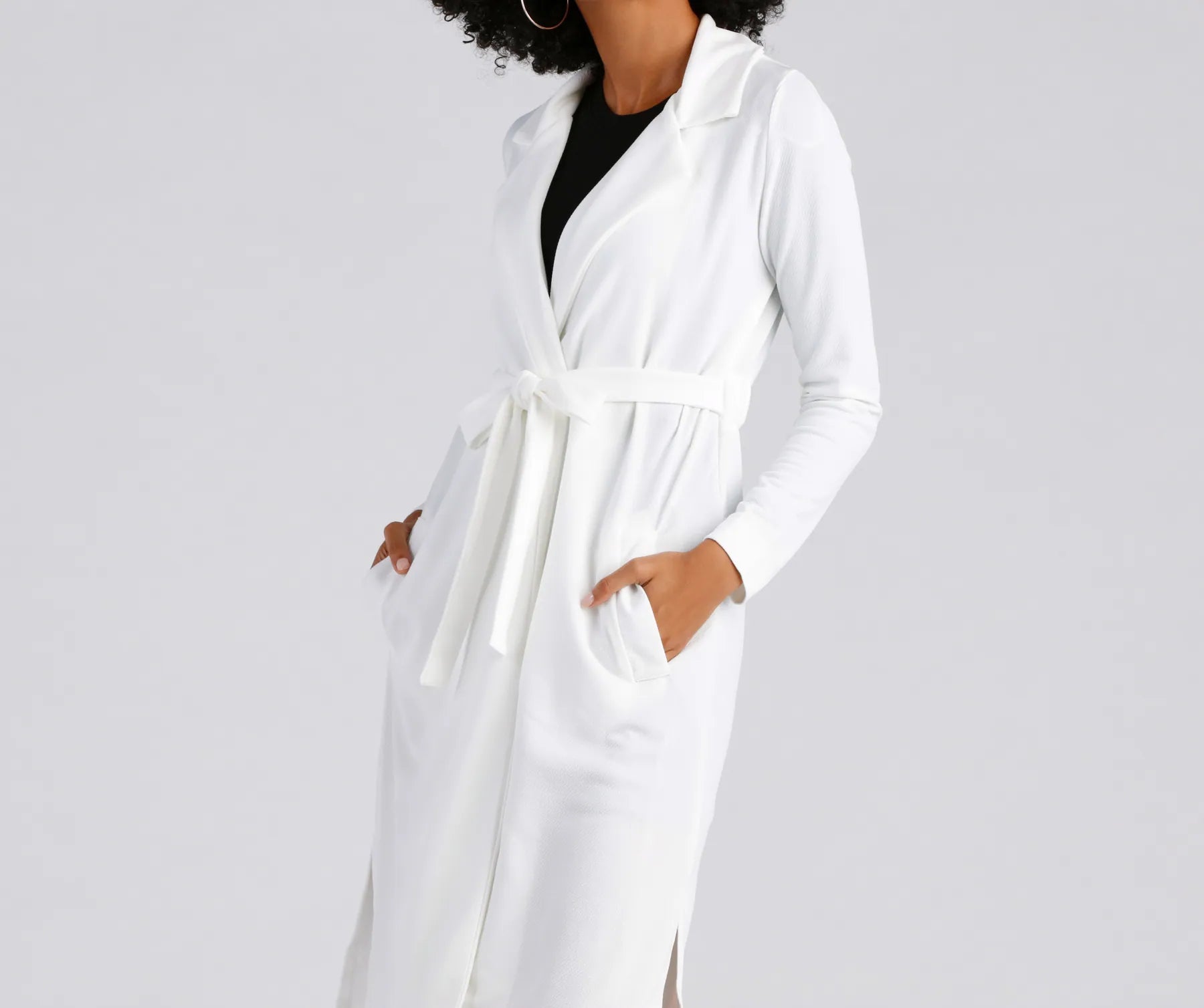 Making Moves Tie Waist Trench