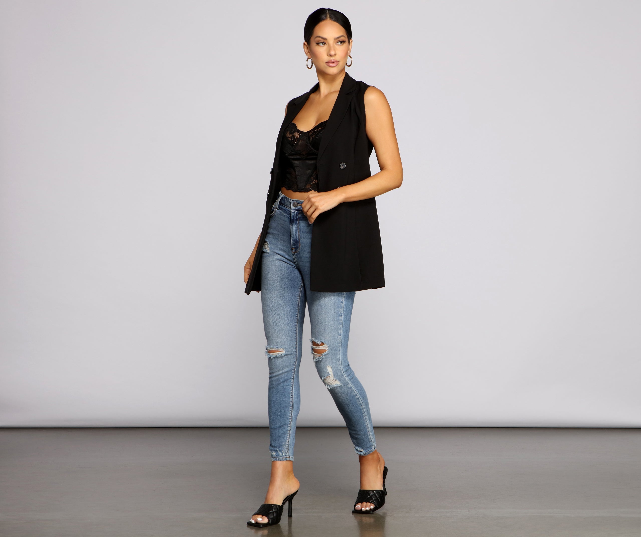 City Chic Double Breasted Vest