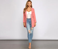 First Impressions Cuffed Boyfriend Blazer