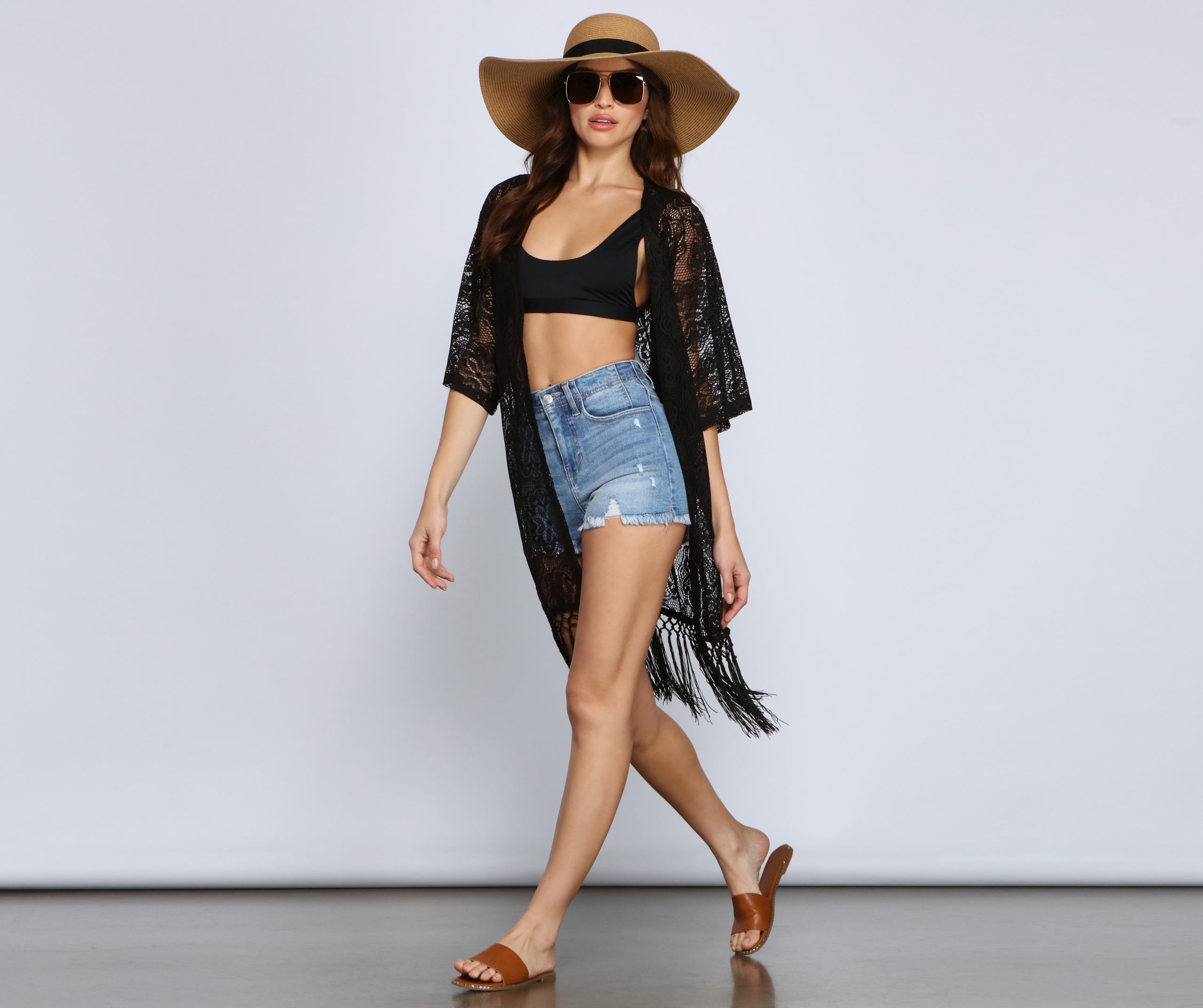 Bohemian Fringe Lace Kimono