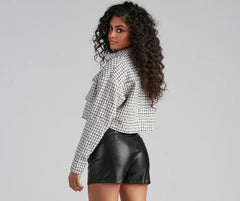Chic Sophistication Tweed Cropped Jacket