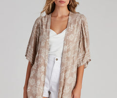 Vacay Mode Printed Kimono