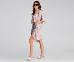 Blissful Blooms Crepe Floral Kimono
