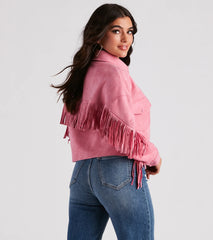 Festival 'Fit Fringe Cropped Shacket