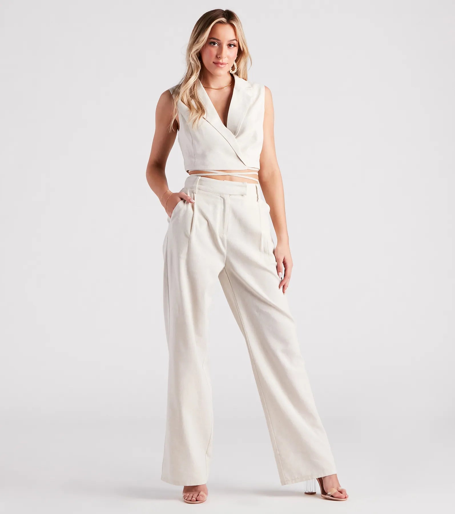 Make The Shift Linen Tie Waist Vest