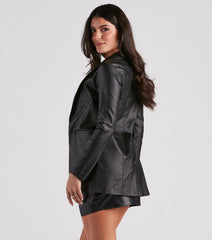 Perfectly Sleek Faux Leather Blazer