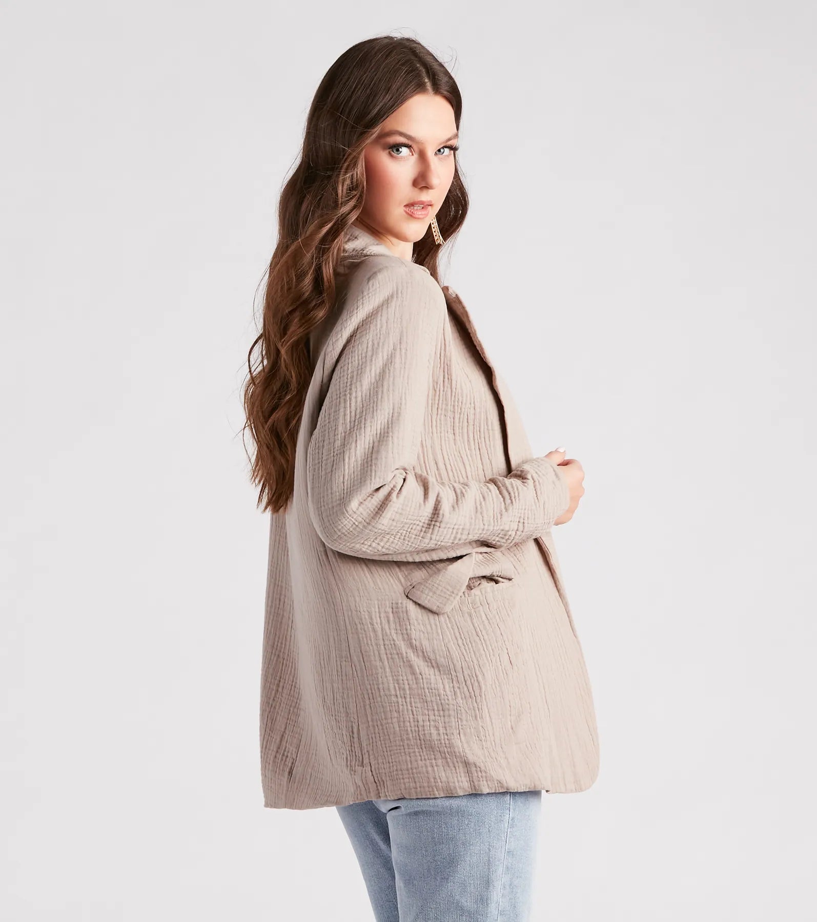 Talk Business Woven Casual Blazer