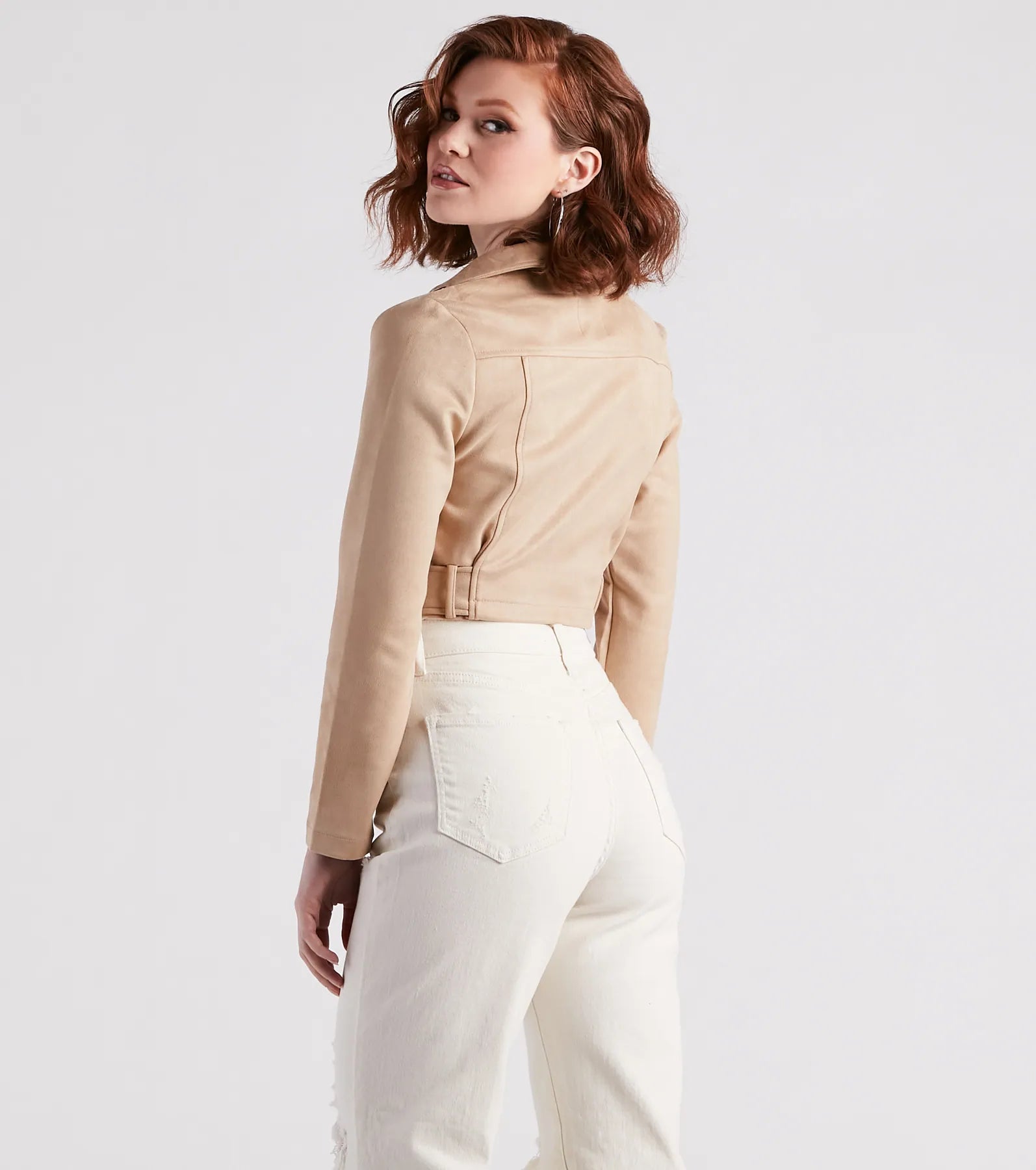 Edgy Soul Faux Suede Crop Moto Jacket