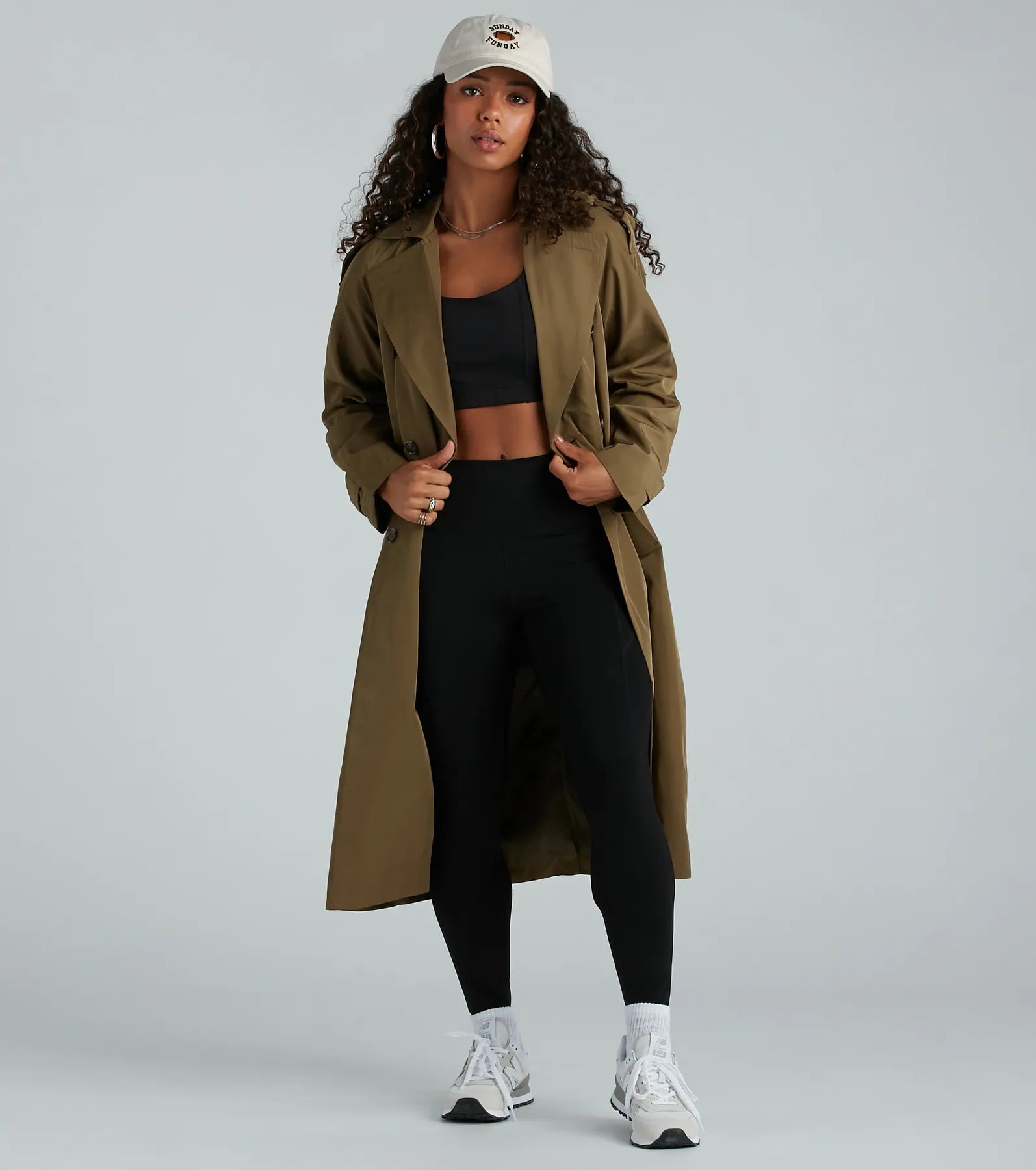 Get A Clue Double Breasted Trench Coat