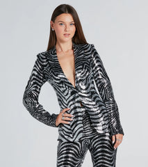 Make An Entrance Sequin Swirl Blazer