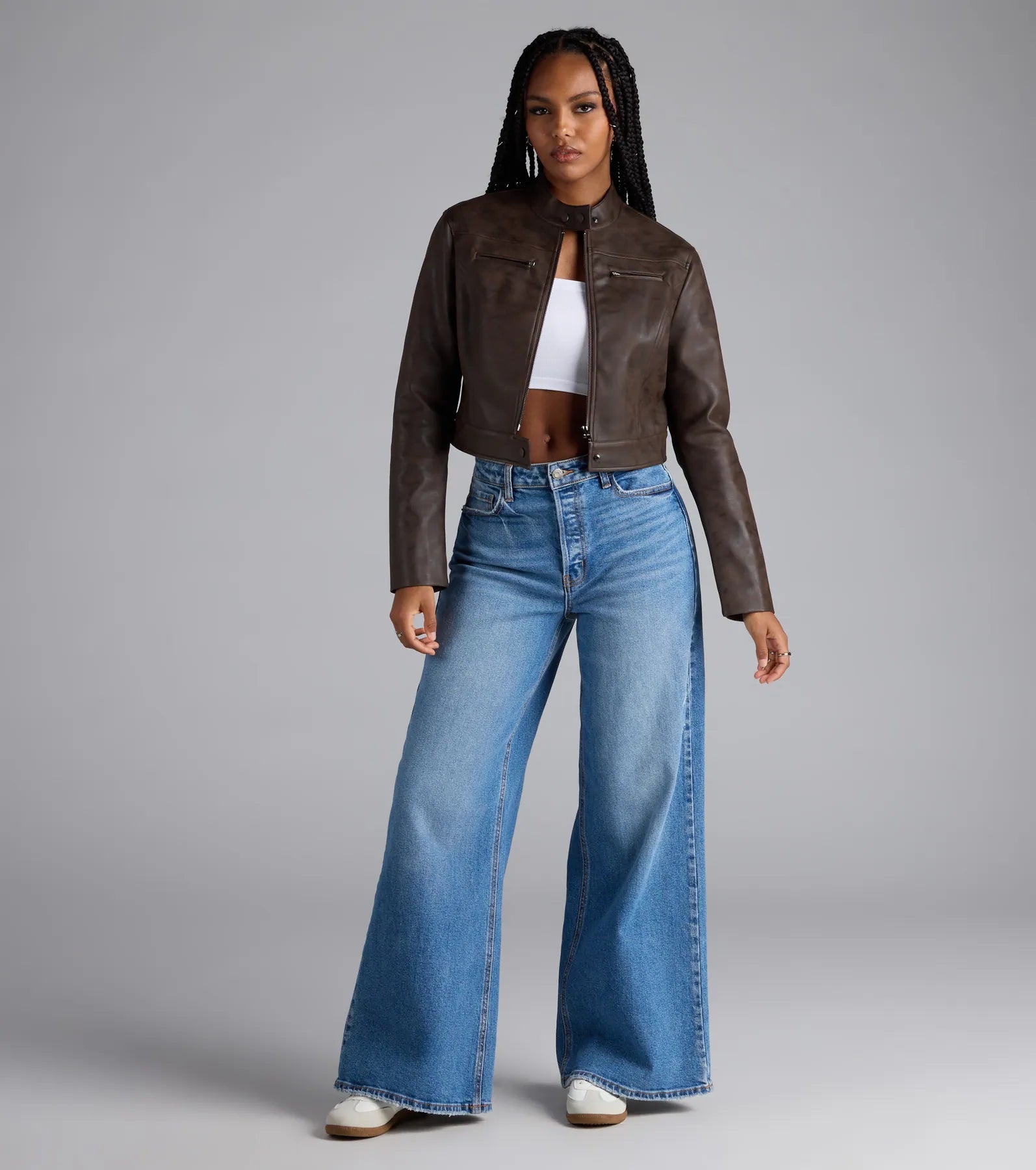 Along For The Ride Faux Leather Biker Jacket