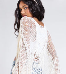Sun Seeker Sheer Crochet Kimono