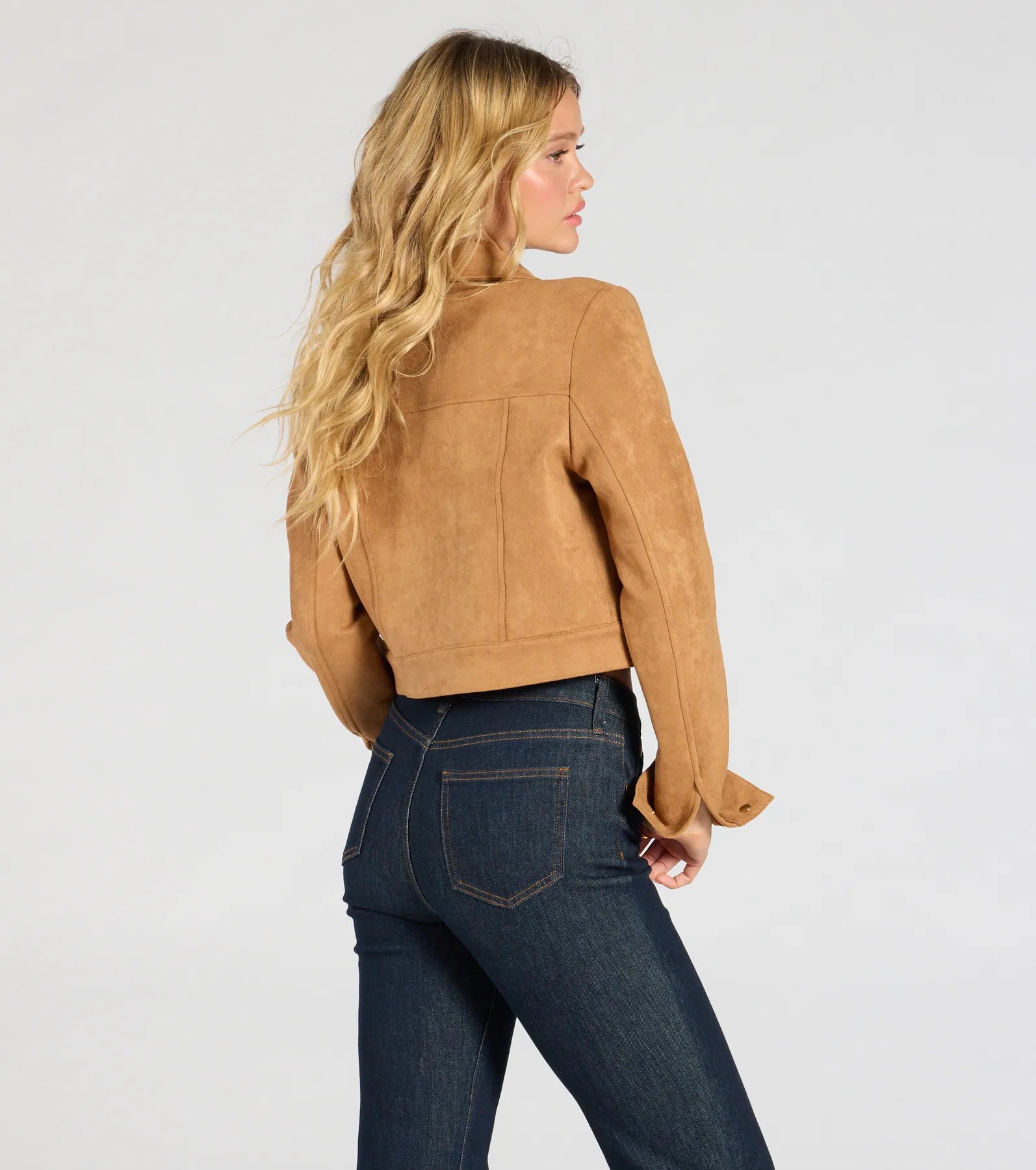Ready To Go Faux Suede Crop Jacket