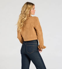 Ready To Go Faux Suede Crop Jacket