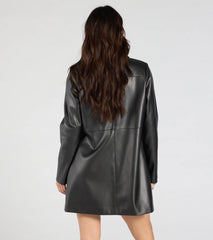 Effortlessly Sleek Faux Leather Oversized Blazer
