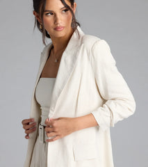 Looking Chic Blazer With Linen