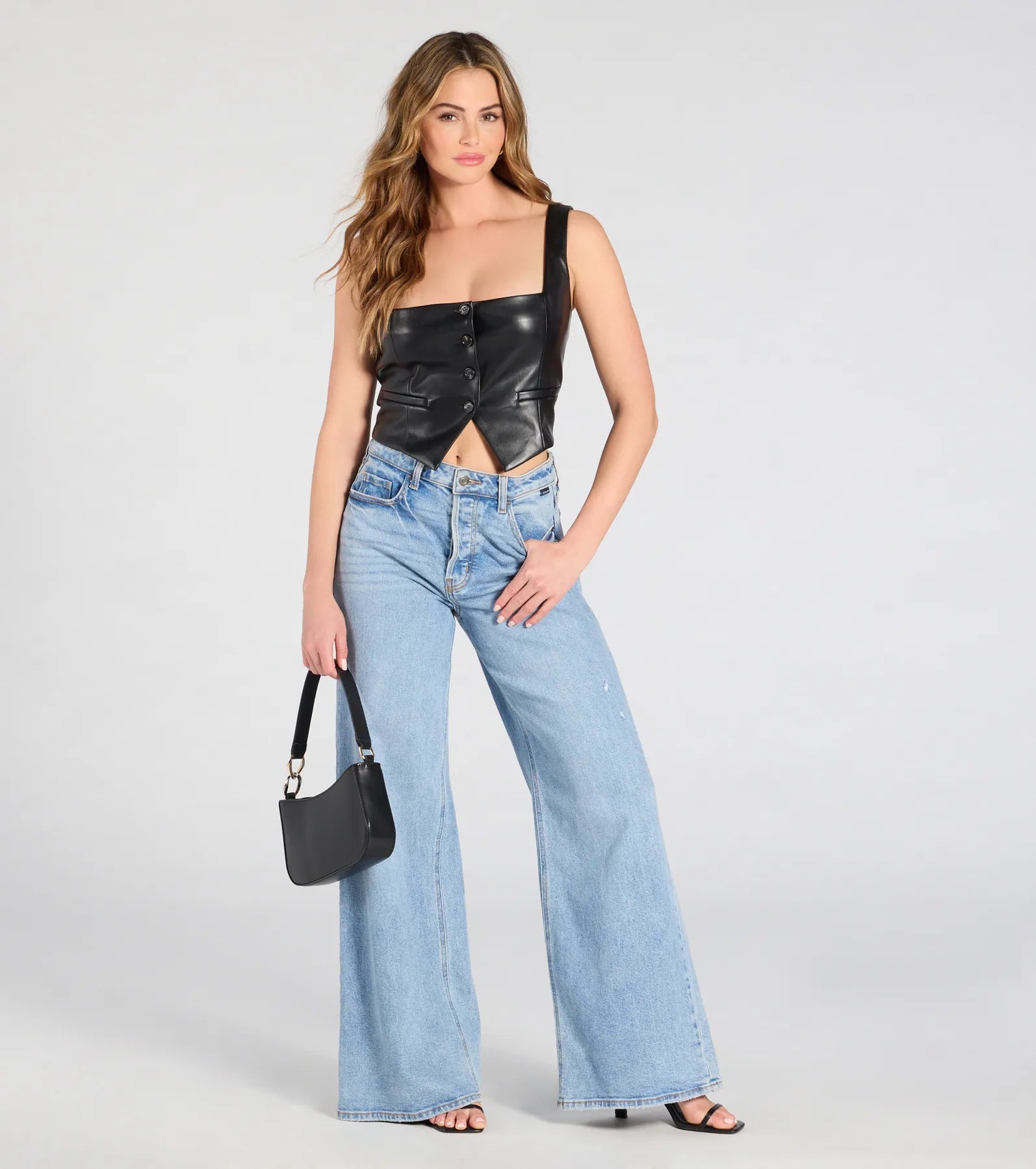 Attractive Influence Square Neck Button Vest