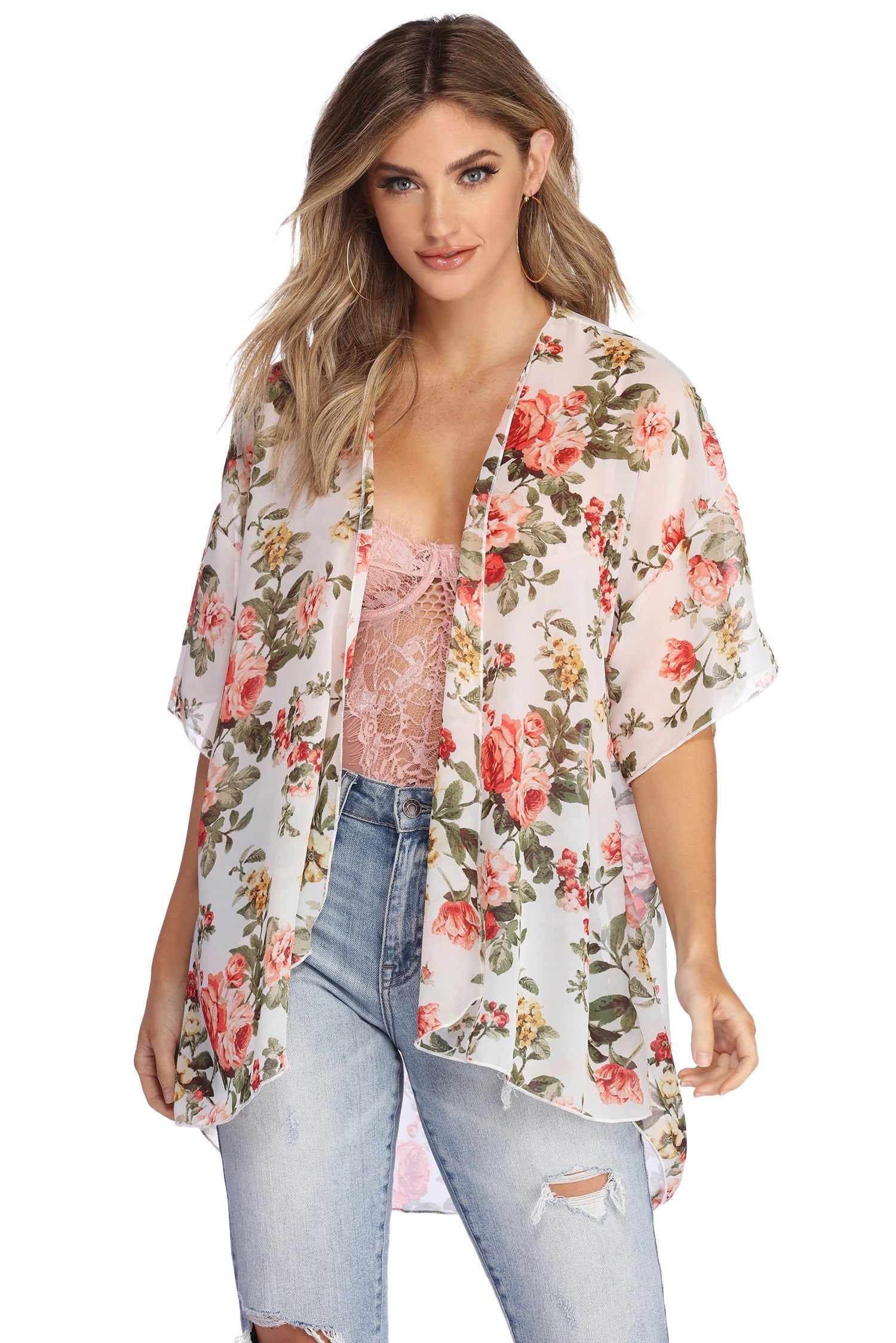 Fresh Breeze Floral Kimono