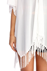 Embroidered Fringe Kimono