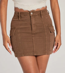 Serving Style Cargo Mini Skirt