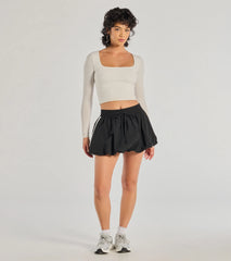 Sporty Spice High-Rise Striped Bubble Skirt