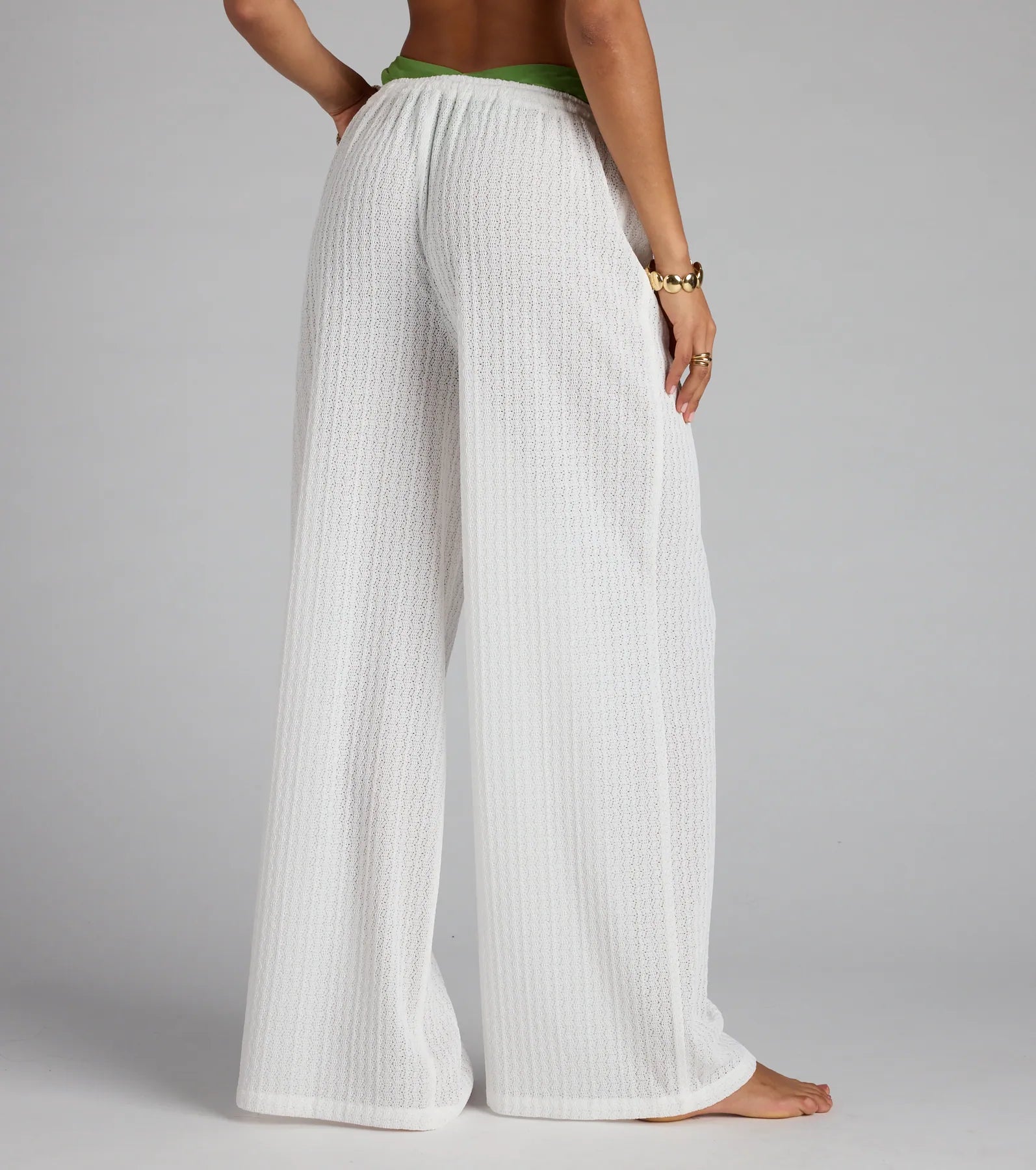 Beachy Sheer Woven Palazzo Pants