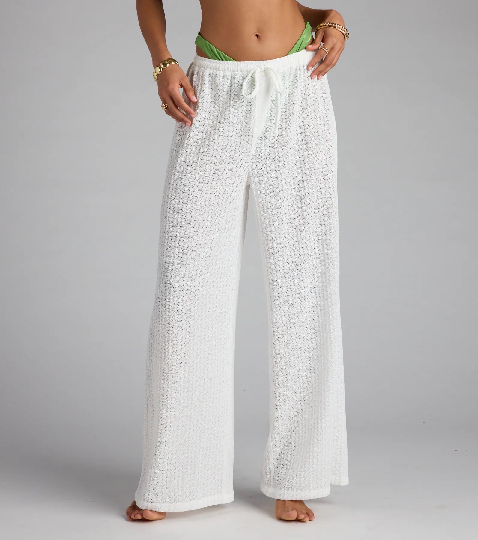 Beachy Sheer Woven Palazzo Pants