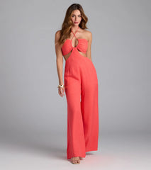 Cut to the Chase Halter Jumpsuit