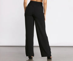High Waist Tie Waist Linen Pants