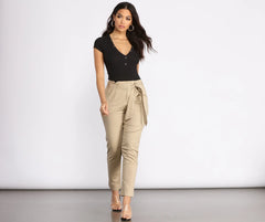 Belted and Chic Paperbag Pants