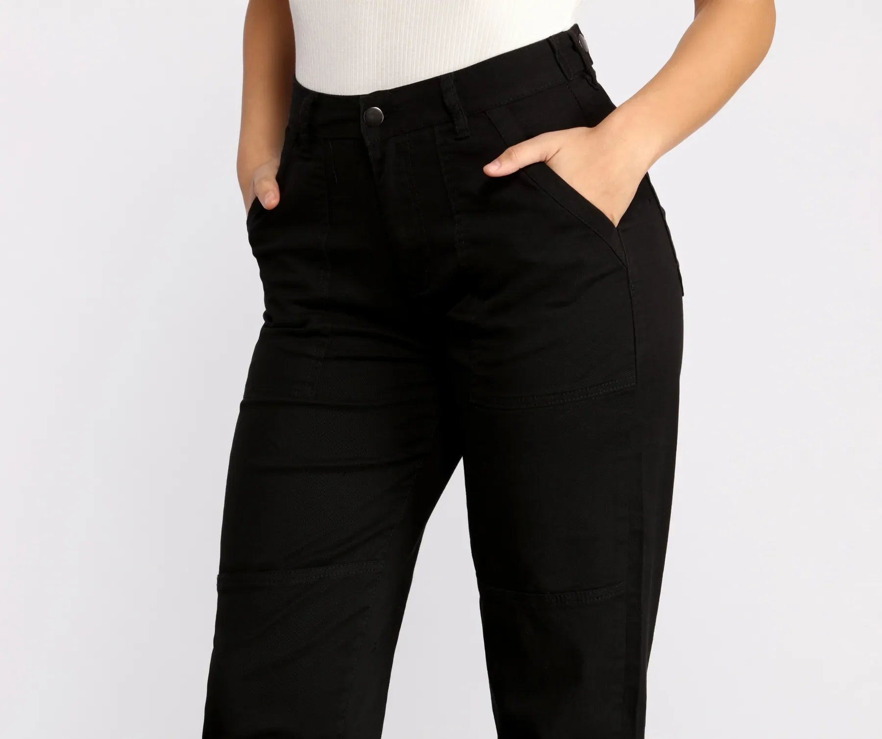 High Rise Relaxed Fit Tapered Pants