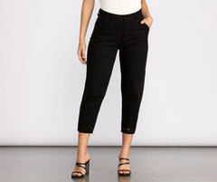High Rise Relaxed Fit Tapered Pants