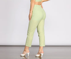 Take A Cue Tapered Eyelet Pants