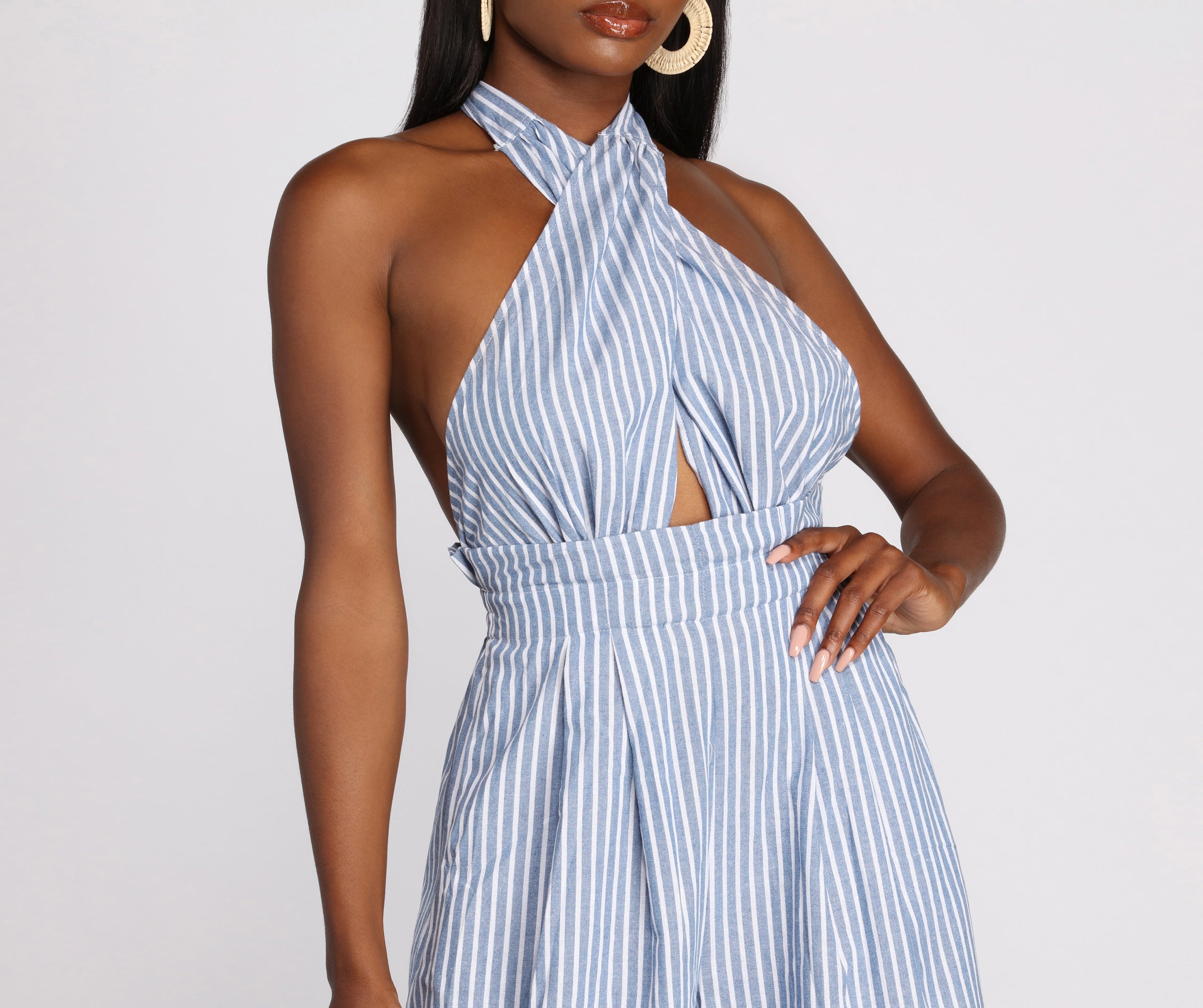 Spring Fever Stripe Halter Jumpsuit