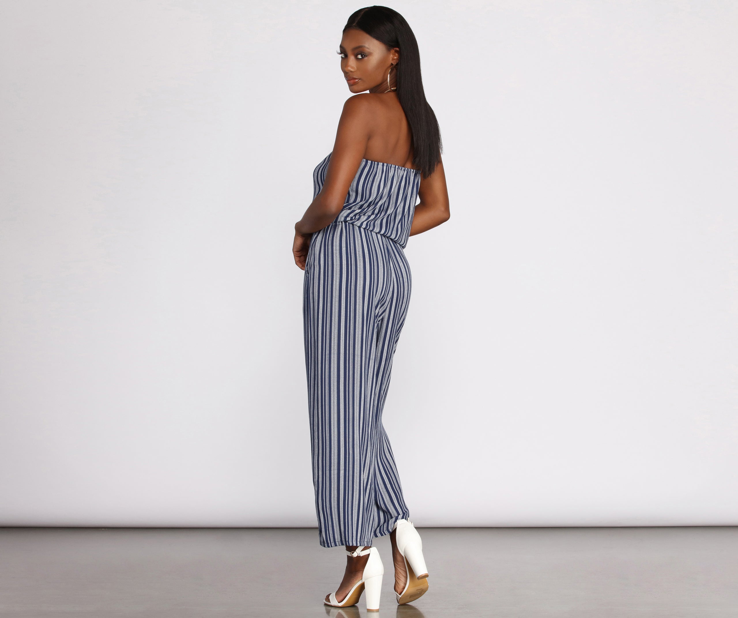 Good Times Strapless Stripe Jumpsuit