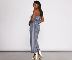 Good Times Strapless Stripe Jumpsuit