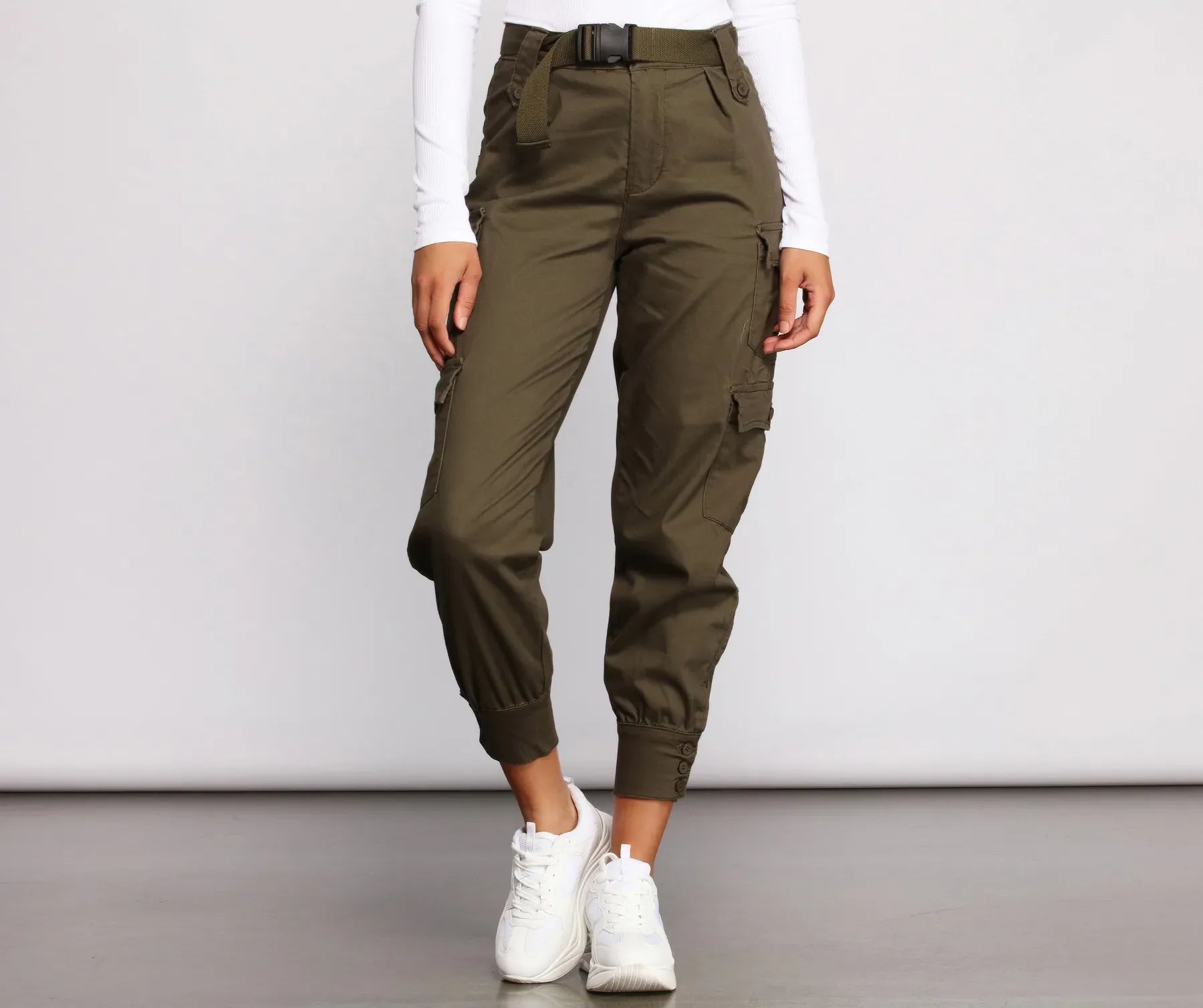 Belted Cargo Joggers