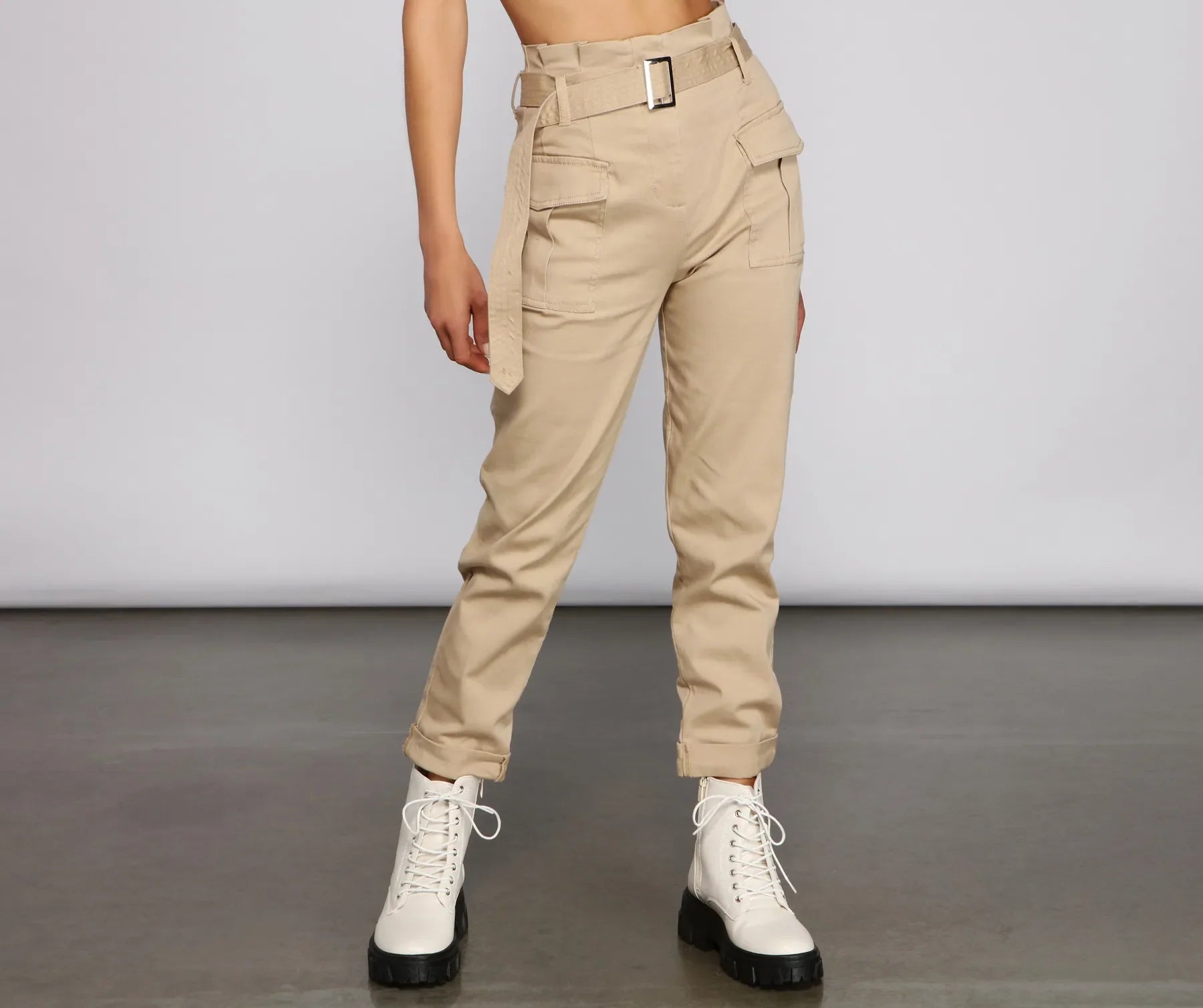So Chic Paperbag Cargo Pants