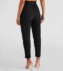 Trendy And Tapered High Waist Paperbag Pants