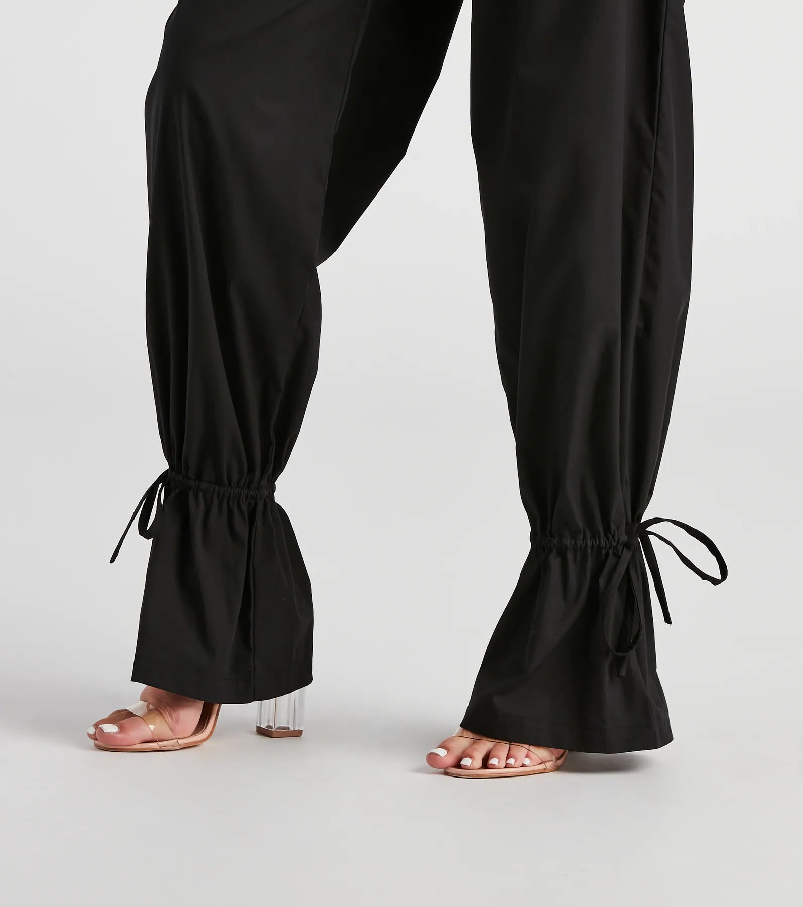 Sporty Sass Ankle Tie Twill Pants