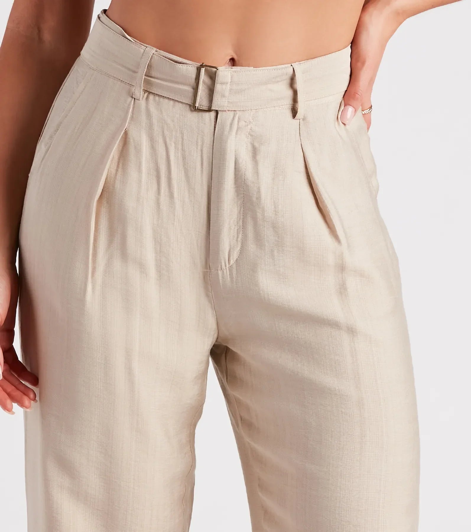 Show Up In Style Linen Wide Leg Trouser Pants