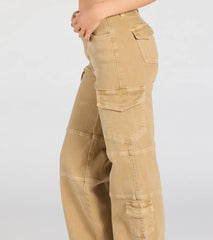 Coolest Babe High-Rise Cargo Straight-Leg Pants