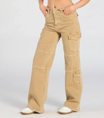 Coolest Babe High-Rise Cargo Straight-Leg Pants