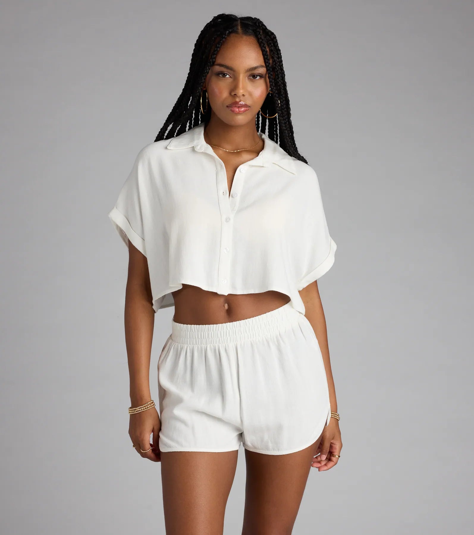 Casual Plans Mid-Rise Linen Shorts