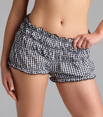 Check Me Out Mid-Rise Gingham Shorts